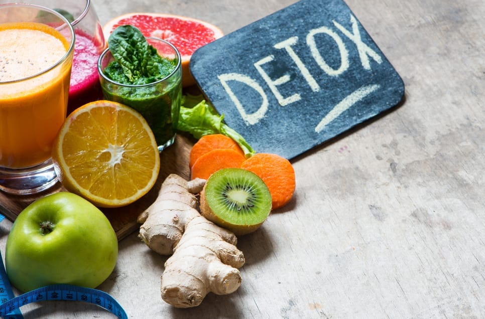 detox healthy fruits and veggies with tearapy detox tea